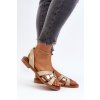 Dámské kožené sandály béžové Zazoo 40382 (Veľkosť 41)