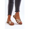 Dámské kožené sandály béžové Zazoo 40382 (Veľkosť 41)