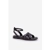 Zazoo 40378 ploché Dámske kožené Sandále čierne / 3688 BLACKLICO (Veľkosť 36)