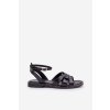 Zazoo 40378 ploché Dámske kožené Sandále čierne / 3688 BLACKLICO (Veľkosť 36)