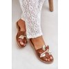 Papuče s dekorací přírodní koža zazoo 3574/z camel / 3574/Z CAMEL PRZEC (Veľkosť 36)