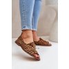 Dámske hnedé balerínky z prírodnej kože, kód 2660/078