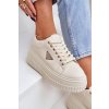 Stylové tenisky na masivní platformě světle béžové Vallexia (Veľkosť 39)