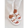Penové Dámske papuče s klipy biele ravanala / BG196 WHITE (Veľkosť 36.5)