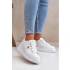 Eko kožené sneakersy na platformě se zlatým detailem bílé Zingie (Veľkosť 41)