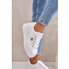 Eko kožené sneakersy na platformě se zlatým detailem bílé Zingie (Veľkosť 41)