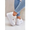 Eko kožené sneakersy na platformě se zlatým detailem bílé Zingie (Veľkosť 41)
