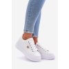 Eko kožené sneakersy na platformě se zlatým detailem bílé Zingie (Veľkosť 41)