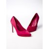 Ružové dámske saténové lodičky na ihle, kód 6170