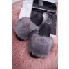 Dámské Nazouváky s Kožešinou Šedo-černé NiceFur (Veľkosť 36)