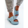 Dámské pěnové žabky na masivní podrážce s medvědem modré Lamira (Veľkosť 40.5)
