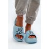 Dámské pěnové žabky na masivní podrážce s medvědem modré Lamira (Veľkosť 40.5)