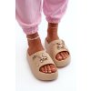 Dámske plážové šľapky z peny béžovej farby, plošový podpätok, BG177 KHAKI