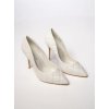 Dámske biele lodičky z eko kože, špicaté, pikované - T3D82188-2