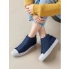Modré dámske tenisky z textilu na bežné nosenie, kód B376