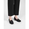 Dámske čierne mokasíny z ekokože na bežný deň, kód QQ-10