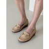 Dámske béžové mokasíny z eko kože, okrúhla špička, kód QQ-12