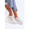 Dámské Krajkové Tenisky Na Platformě S.Barski HY51-059 Bílé (Veľkosť 40)
