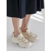 Dámske béžové tenisky z textilu na bežné nosenie, kód A88-202