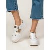 Dámske biele tenisky z eko kože na šnúrovanie, X3732