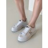 Biele dámske tenisky z ekokože na šnúrovanie, trblietavé, kód X3732