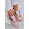 Dámske ružové tenisky z eko kože na plošom podpätku, MC-26 PINK