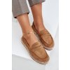 Dámske hnedé espadrilky z EKO semišu LT33-01 CAMEL
