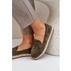 Dámské espadrilky s jutovým pletením na ploché podrážce tmavě zelené Shilova (Veľkosť 38)