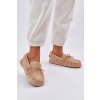 Mokasíny Dámské S Kožešinou Béžové Kleogoria (Veľkosť 36)