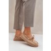 Dámske béžové mokasíny z eko semišu, kód MD1046-7 BEIGE