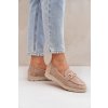 Dámske béžové mokasíny z eko semišu na ploške C-426 BEIGE
