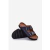 ľahké pánské papuče s prackami eko koža big star nn174530 granátové / (Veľkosť 40)