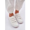 Mladistvé nízke tenisky na suchý zips biele dilan / 23TX02-5791 WHITE (Veľkosť 35)