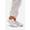 Mladistvé nízke tenisky na suchý zips biele dilan / 23TX02-5791 WHITE (Veľkosť 35)
