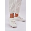 Mladistvé nízke tenisky na suchý zips biele dilan / 23TX02-5791 WHITE (Veľkosť 35)