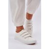 Mladistvé nízke tenisky na suchý zips biele dilan / 23TX02-5791 WHITE (Veľkosť 35)
