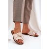 Sandále na ploché podrážce s ozdobnou mašľou béžove deonelis / M509 BEIGE (Veľkosť 38)