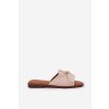 Sandále na ploché podrážce s ozdobnou mašľou béžove deonelis / M509 BEIGE (Veľkosť 38)