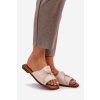 Sandále na ploché podrážce s ozdobnou mašľou béžove deonelis / M509 BEIGE (Veľkosť 38)