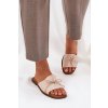 Sandále na ploché podrážce s ozdobnou mašľou béžove deonelis / M509 BEIGE (Veľkosť 38)