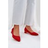 Červené dámske lodičky z eko semišu na nízkom podpätku, M362 RED
