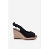 Sandály Na Klínu S Pletením Černé Nanalis (Veľkosť 37)