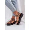 Zdobené Sandále na platforme leopardí hnedé tatellia / AI19 LEOPARD (Veľkosť 36)