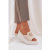 Dámske šľapky na platforme EK20P BEIGE - béžová eko koža