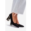 Elegantní Lodičky Na Podpatku Špičaté Nosy Černé (Veľkosť 36)