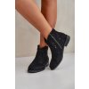 Dámské Ažurové Boty Na Plochém Podpatku S.Barski HY51-113 Černé (Veľkosť 36)