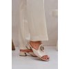 Elegantní dámské papuče na nízkém podpatku se zdobením béžové Feledis (Veľkosť 36)