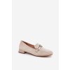 Mokasíny S Dekorací Na Jemném Podpatku z eko semišuové Světle Béžové Pillitha (Veľkosť 40)