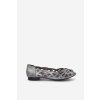 Vzorované baleríny s odkrytými prsty strieborné calgis / ASA136-8 ST SREBRO (Veľkosť 36)