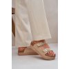 Dámské papuče na masivní platformě s přezkami béžové Aramia (Veľkosť 40)